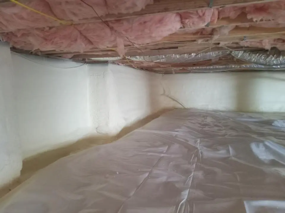 Crawl space encapsulation with closed-cell spray foam for Roof Maintenance in Waterford